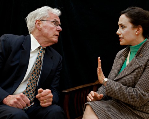 Farrell Reynolds as Joe Alsop argues with Anna Remet as his wife, Susan Mary in the top photo