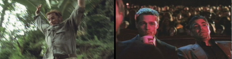 Still from "Arnold Schwarzenegger Never Eats" and "Brad Pitt Eats Constantly" 2010, Steve Rossi Still from "Arnold Schwarzenegger Never Eats" and "Brad Pitt Eats Constantly" 2010, Steve Rossi