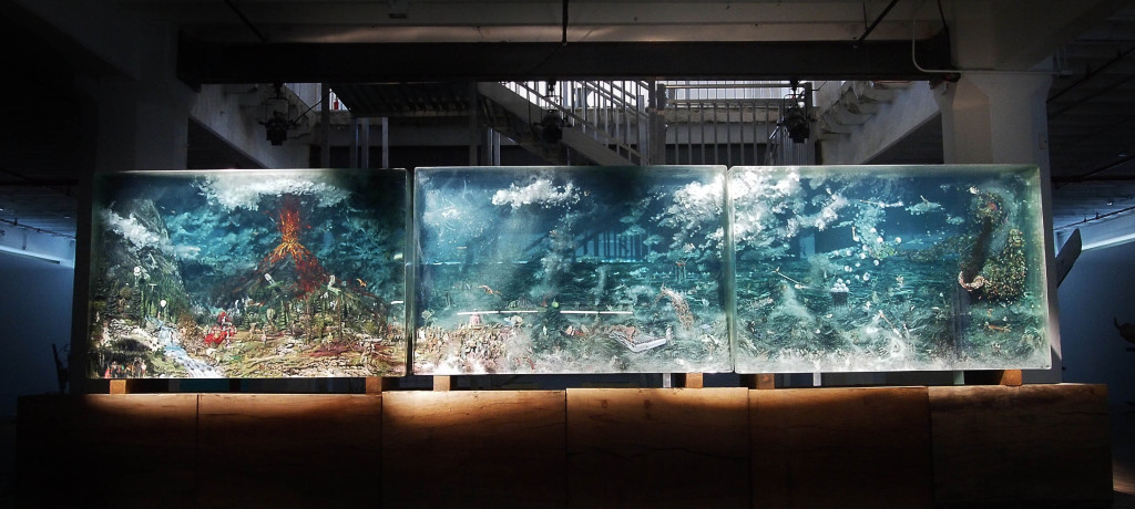 Dustin Yellin “After the Flood” (detail) 2013. Glass, acrylic, collage. Photo by David A. Willis