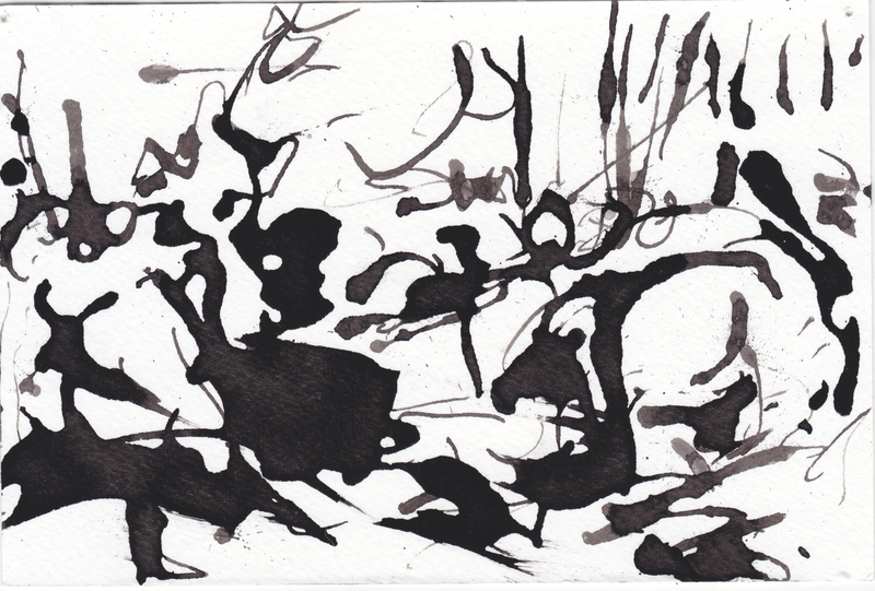 Mark Thomas Kanter, “Creation Myth 2" 2015. Ink on paper, 6" x 4" 2Creation Myth 2 ©Mark Thomas Kanter ink on paper