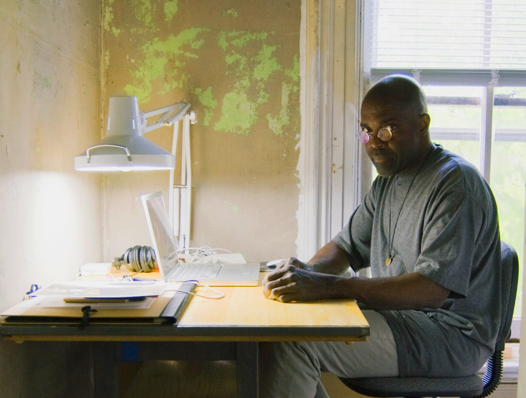 Andrew Lyght, Working on Air Rights NYLyght in Attic of artist Susan Spencer Crowe