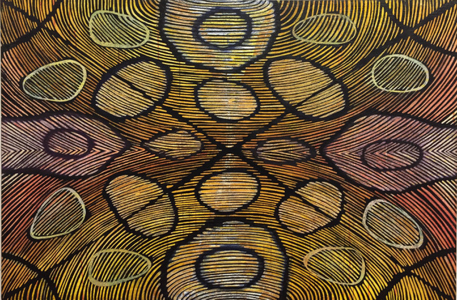Mara Held, Compass of Intervals, 2017, egg tempera on linen over panel. Courtesy the artist.